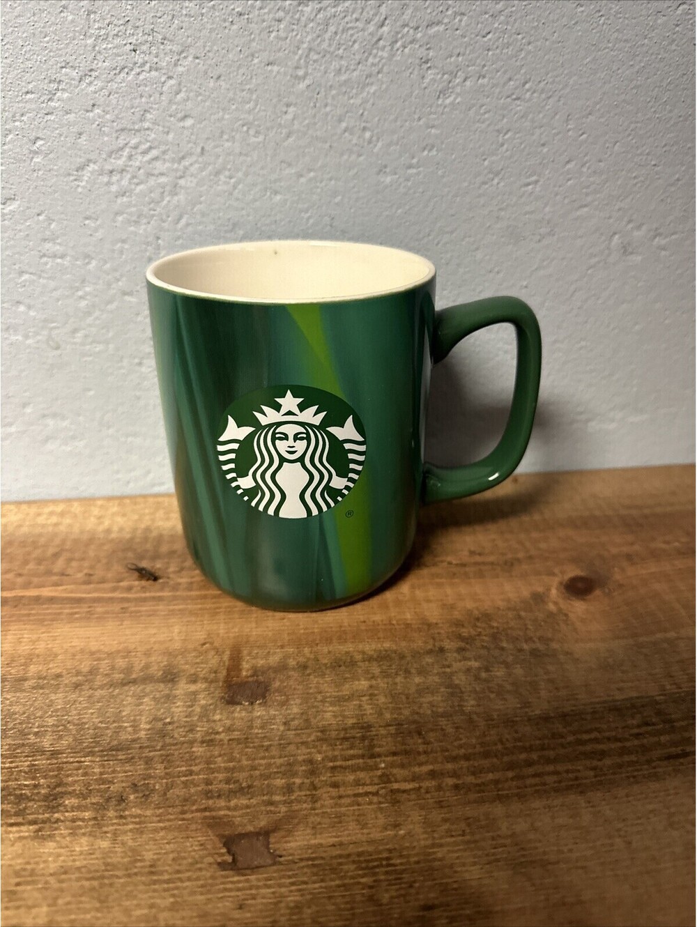Starbucks Coffee Mug 2022 15 Fl Oz Cup Green Marbled Plant Lover Stalks Siren